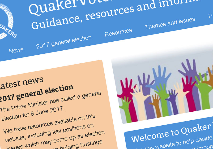 Image of the Quaker Vote website