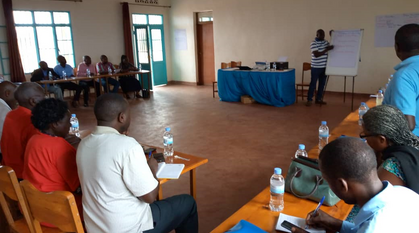 Daniel Nteziyaremye facilitating a workshop in the Western province of Rwanda