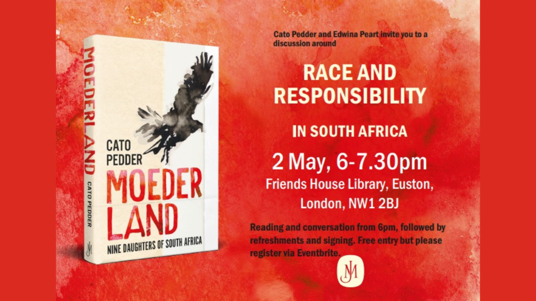 Event poster showing book cover