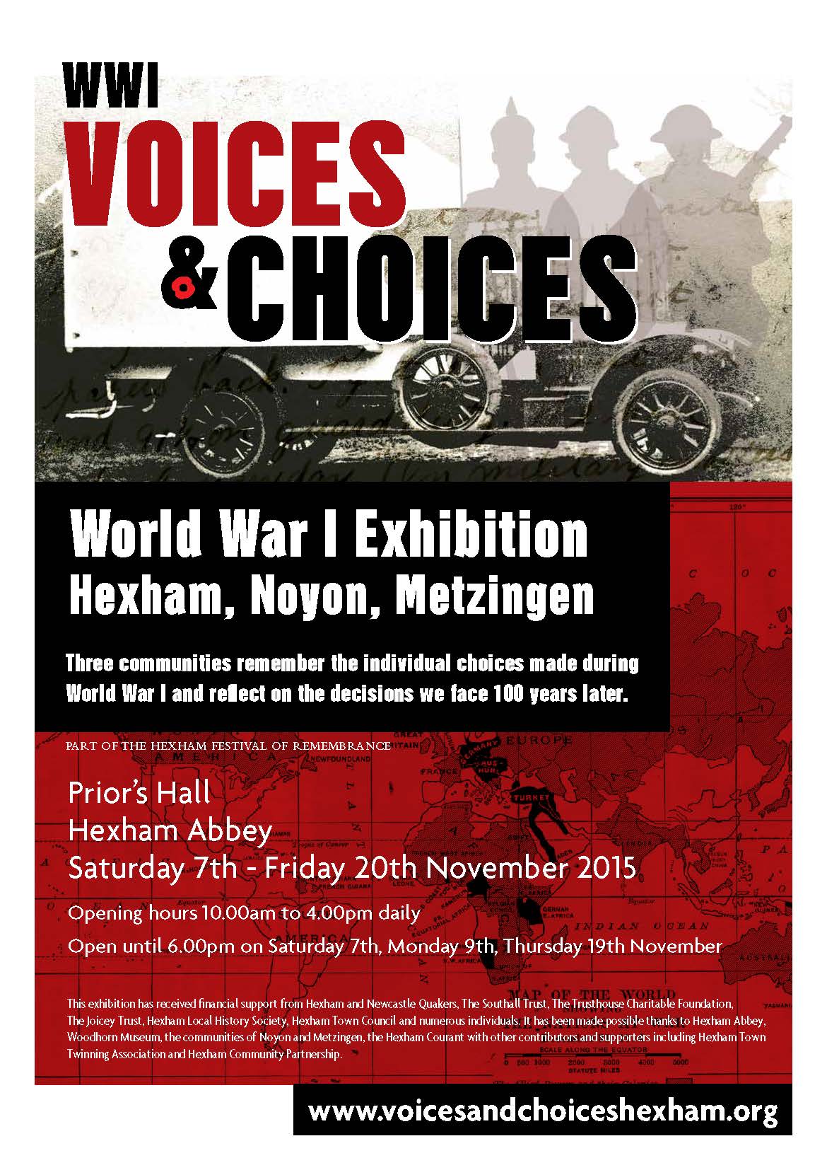 Voices and choices: World War I exhibition