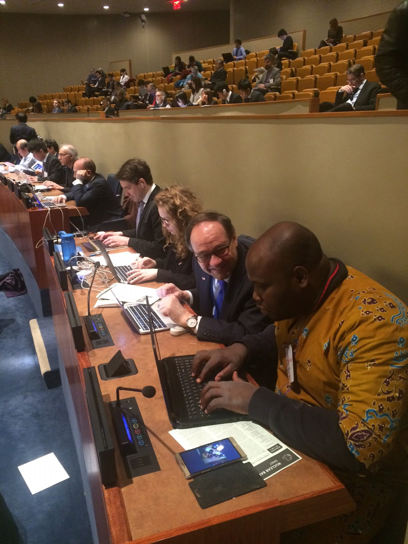 Tim Wallis and anti nuclear campaigners at the UN