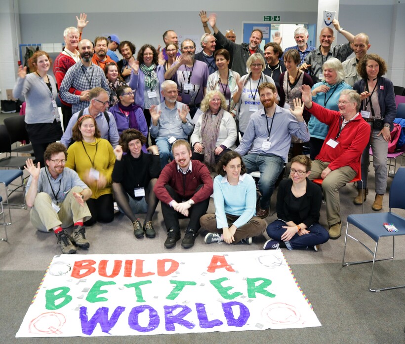 Participants at the close of the Quaker Activist Gathering 2017. Photo: BYM