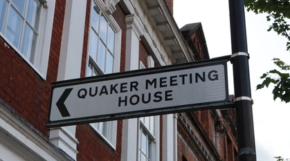 A Quaker meeting house sign