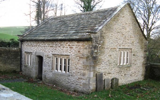 300 years old stone building in countryside