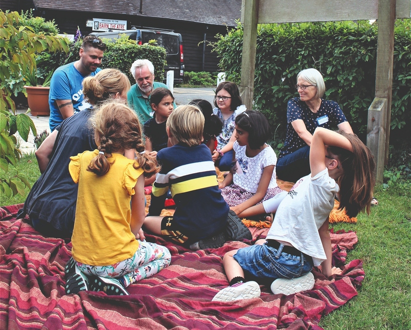 Children gathered at the peace themed holiday club. Photo: Mel Cook