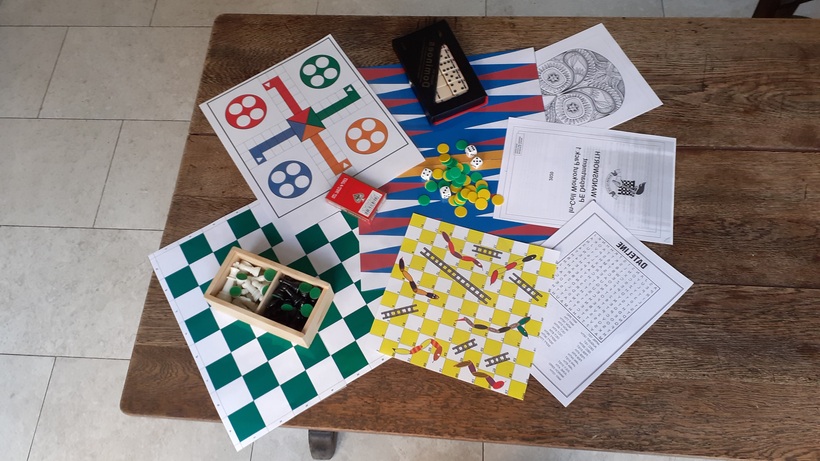 An 'in cell' pack containing games for prisoners. Image: Liz, Quaker prison chaplain