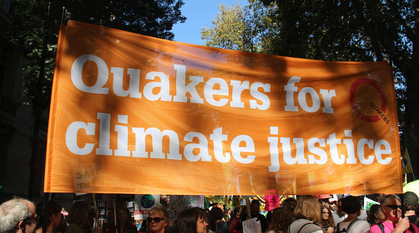 quakers calling for climate justice at the youth climate strike in London
