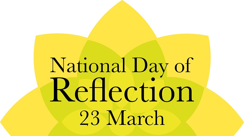 Yellow daffodil says 23 March national day of reflection