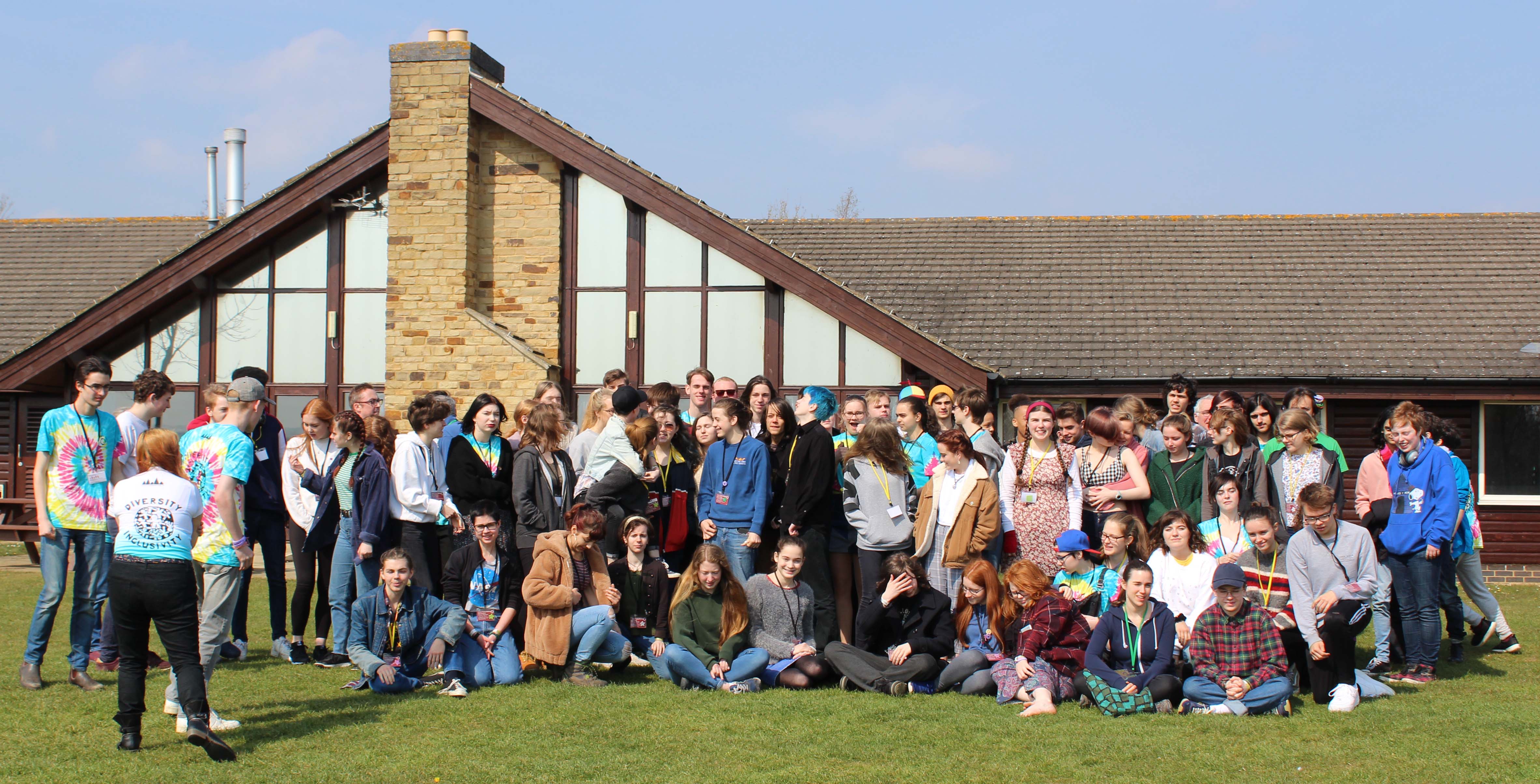 image of large group of young people outside