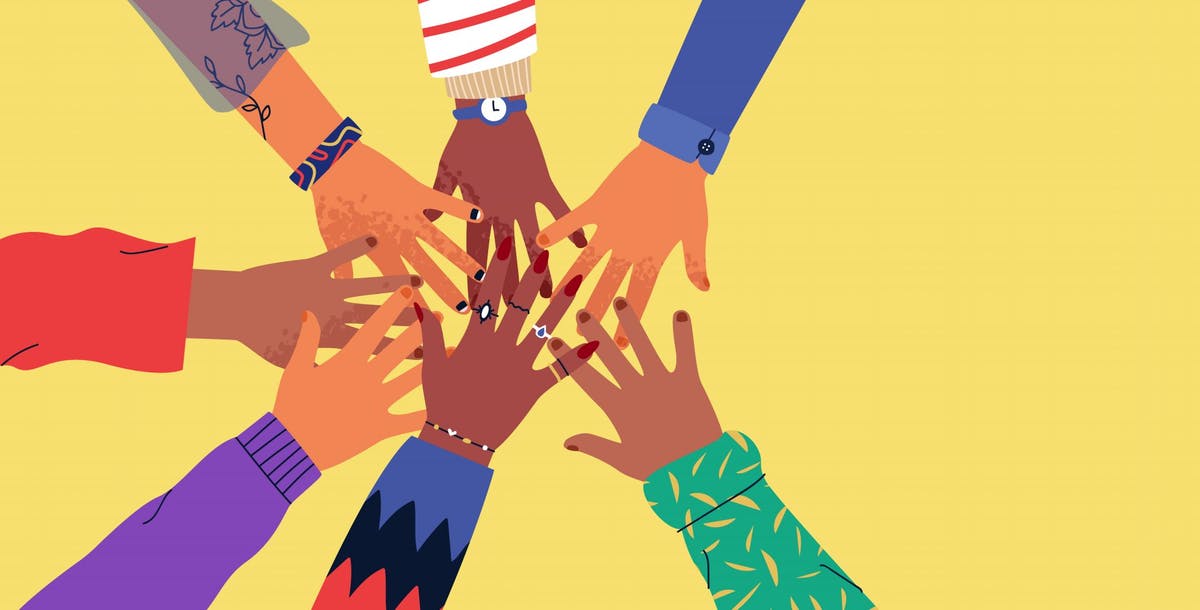 hands joining together