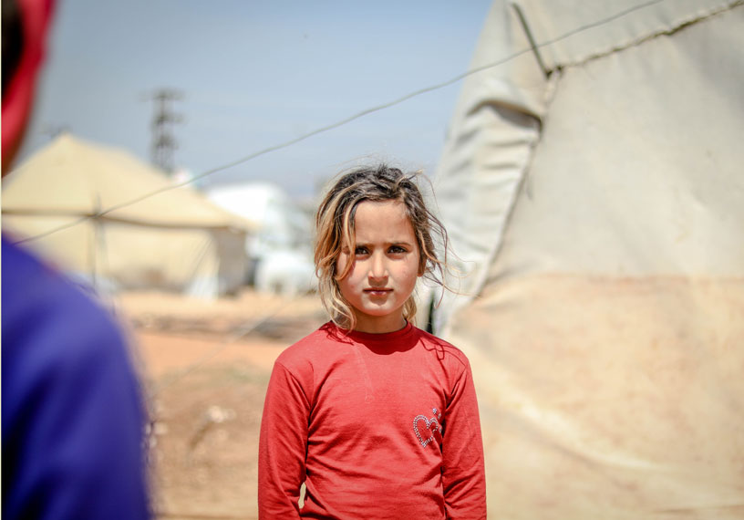 Girl in refugee camp
