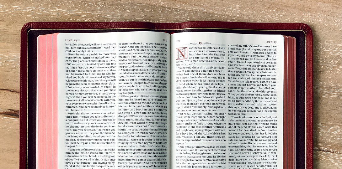 An open Bible