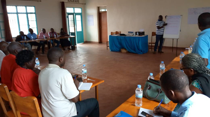 Daniel Nteziyaremye facilitating a workshop in the Western province of Rwanda