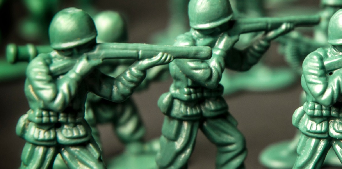 A photograph of toy soldiers
