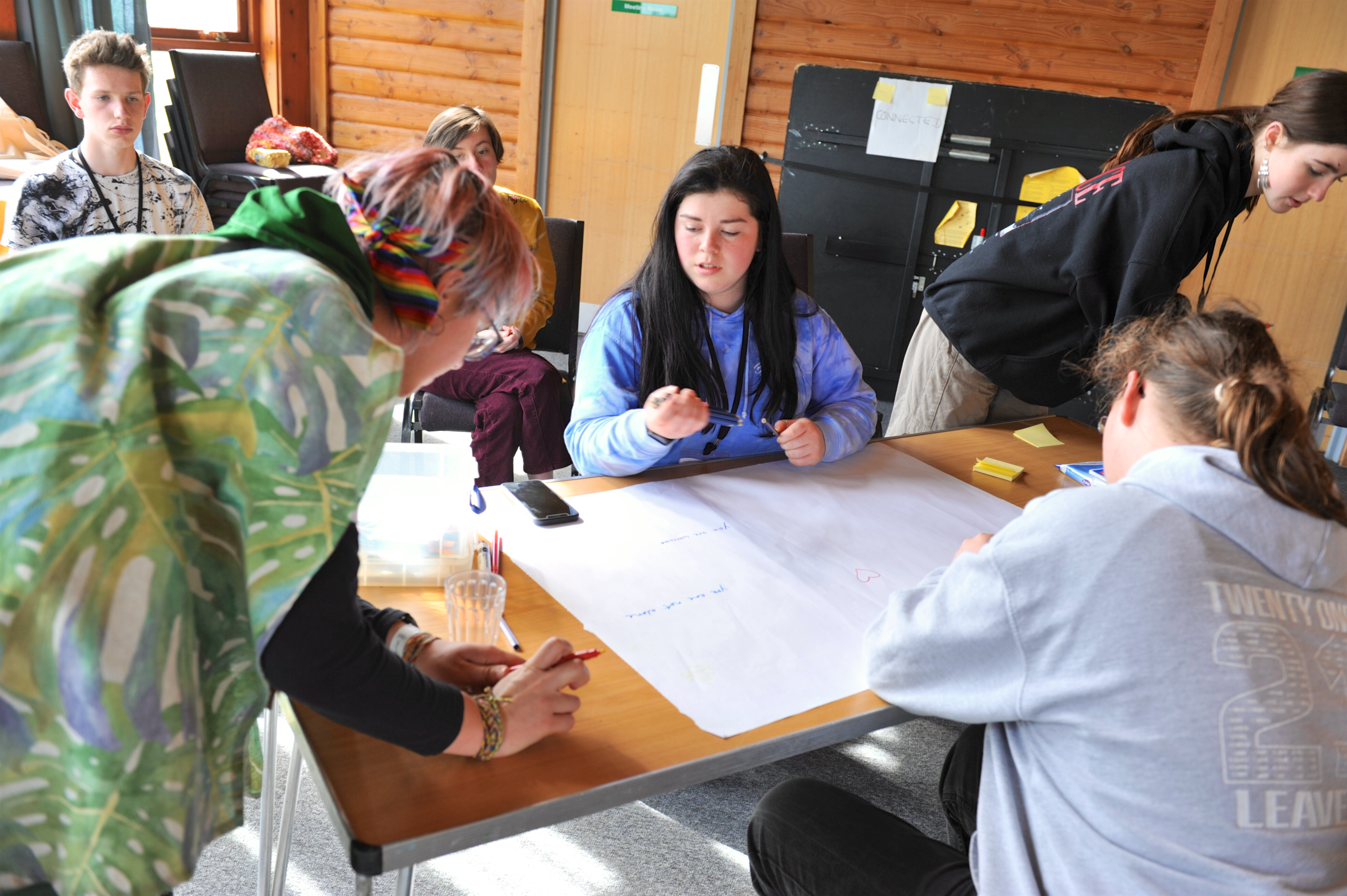 Young people doing an activity together