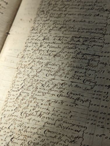 A page from Sarah Fell's handwritten account book, vol 370