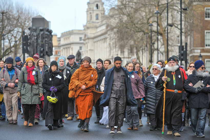 Our silence reclaimed Whitehall for me and allowed many to express themselves without words. Photo: Michael Preston for Quakers in Britain