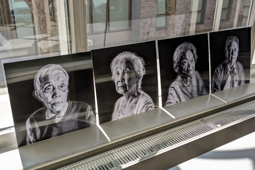 black and white photos of elderly Japanese people