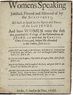 Womens Speaking Justified Margaret Fell, CC BY-SA 4.0 <https://creativecommons.org/licenses/by-sa/4.0>, via Wikimedia Commons
