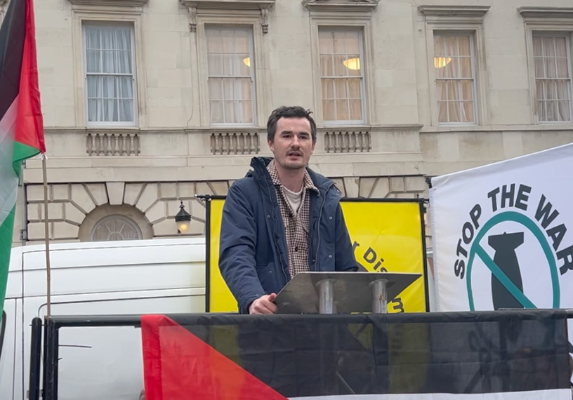 Person speaking at podium