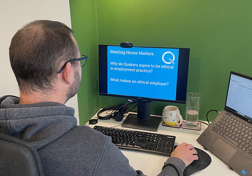 Man sitting at a computer